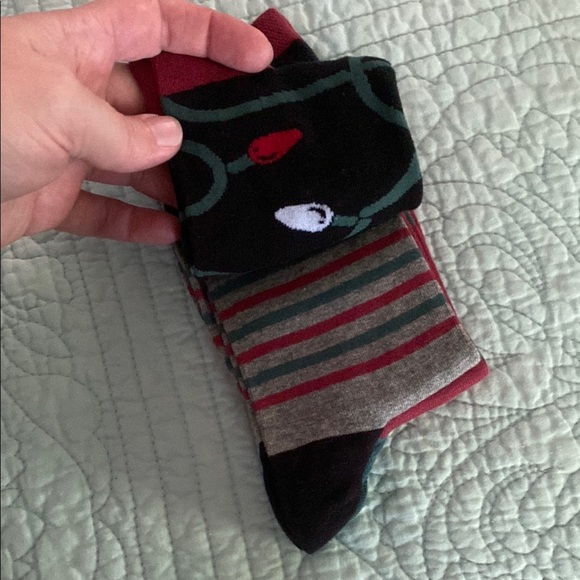 Life Is Good Black and Red Crew Socks with Holiday Designs - Picture 3 of 5